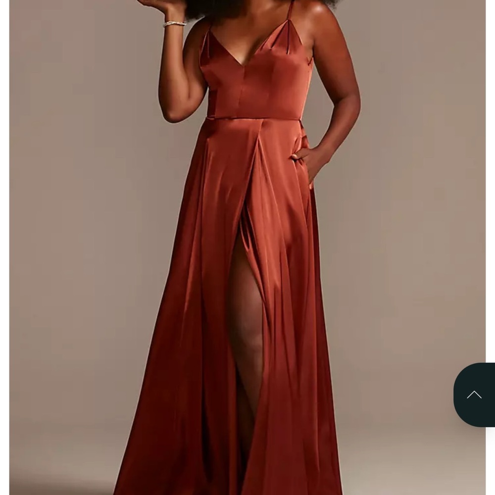 David's Bridal Rust Maxi Dress